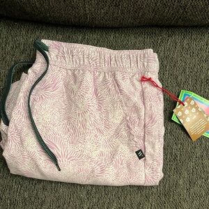 Houston White Swim Trunks Shorts Mens Large Elastic Waist Drawstring Sports